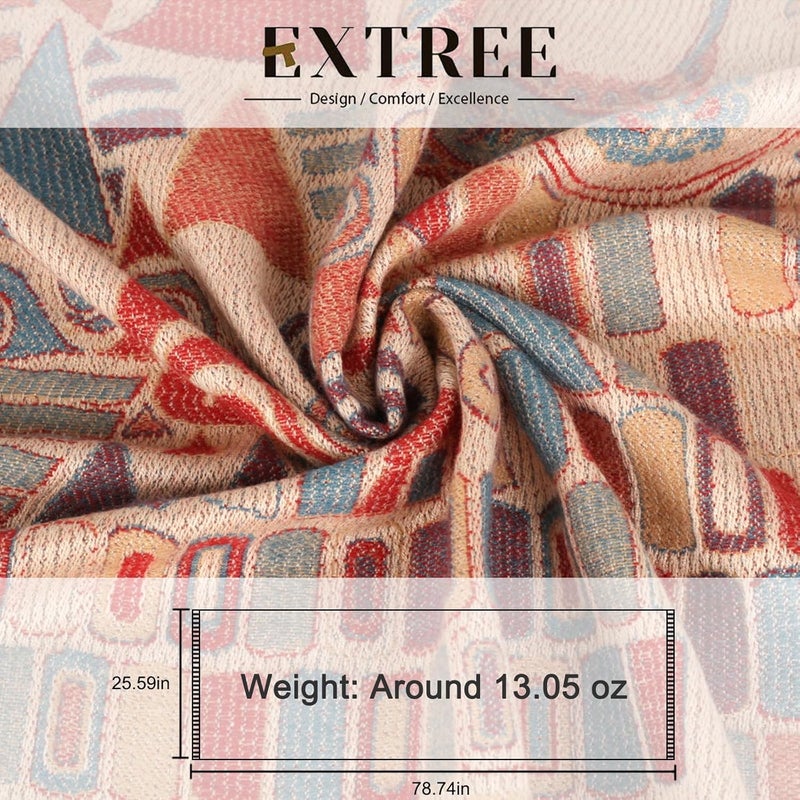 EXTREE Scarfs for Women Pashmina Silky Shawl Wrap for Evening Dressing Blanket Open Front Poncho Cape - Image 4